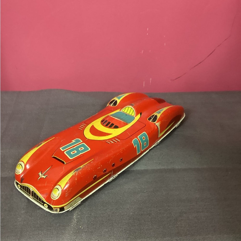 Vintage Western Germany Friction Drive Race Car 1950's Tin Toy Metal - Picture 1 of 7